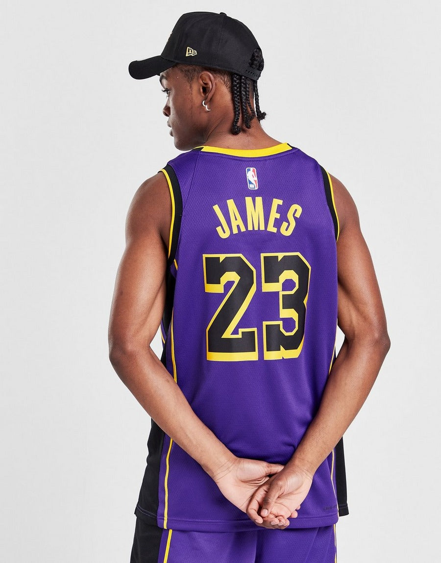 Jordan NBA LA Lakers James #23 Swingman Jersey